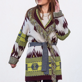 Astrid Cardigan - Lime/Wine Mix