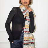 Frankie Christmas Scarf - Turq/Beige Mix