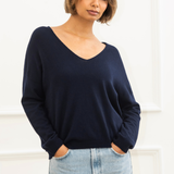 Camilla V-neck Jumper - Navy