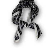 Paisley Flower Scarf - Black