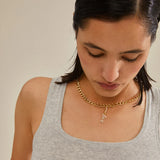 Charm Crystal Love Pendant - Gold
