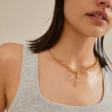 Charm Crystal Love Pendant - Gold