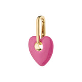 Charm Big Heart Pendant - Pink/Gold