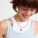 Charm Agat Heart Pendant - Gold