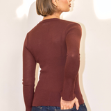 Gracie Frill Top - Burgundy