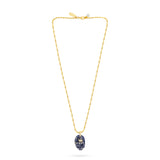 Hamsa Hand Pendant Necklace - Lapis