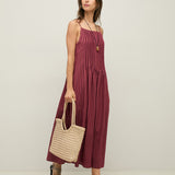 Palermo44 Dress - Aubergine Stripes