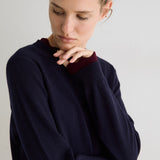 Nora Contrast 45 Jumper - Navy