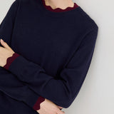 Nora Contrast 45 Jumper - Navy