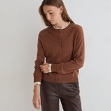 Nora Contrast 45 Cardigan - Camel