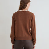 Nora Contrast 45 Cardigan - Camel