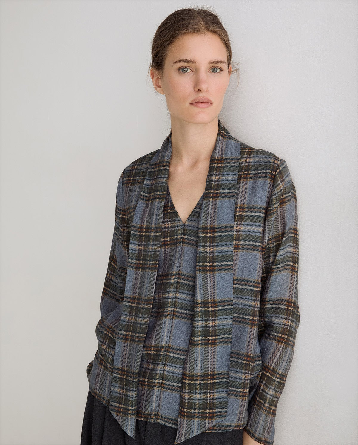 Newport 45 Blouse - Blue Checks