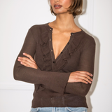 Gracie Frill Top - Brown