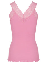 Load image into Gallery viewer, Rosemunde Organic Top w/ Lace - Bubblegum Pink
