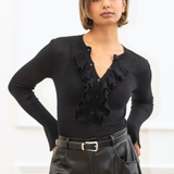Gracie Frill Top - Black