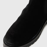 Katelyn Suede Wool Boots - Black