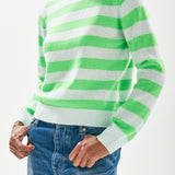 Stripe Crew Jumper - Pale Blue/Green