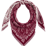 Large Triangle Paisley Scarf - Red