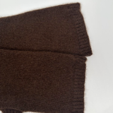 Wool & Cashmere Solid Fingerless Gloves - Moka