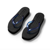 Tapered Platform Transparent Flip Flop - Black Luminous
