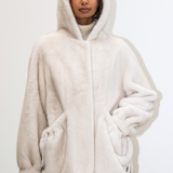 Selena Faux Fur Coat - Ecru