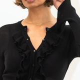 Gracie Frill Top - Black