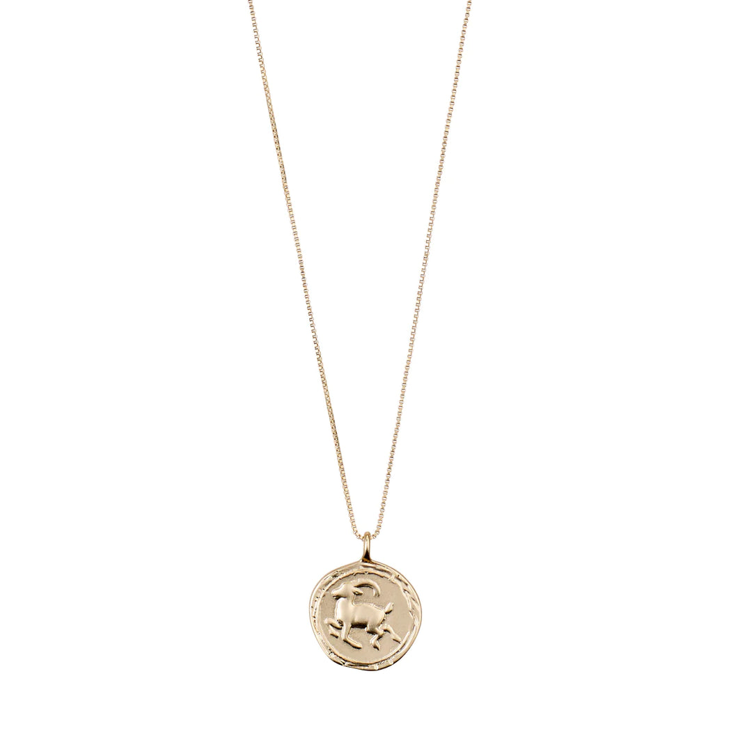 Pilgrim Capricornus Zodiac Necklace - Gold