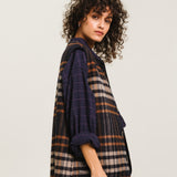 Antonia Check Reversible Gilet - Navy