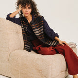 Antonia Check Reversible Gilet - Navy