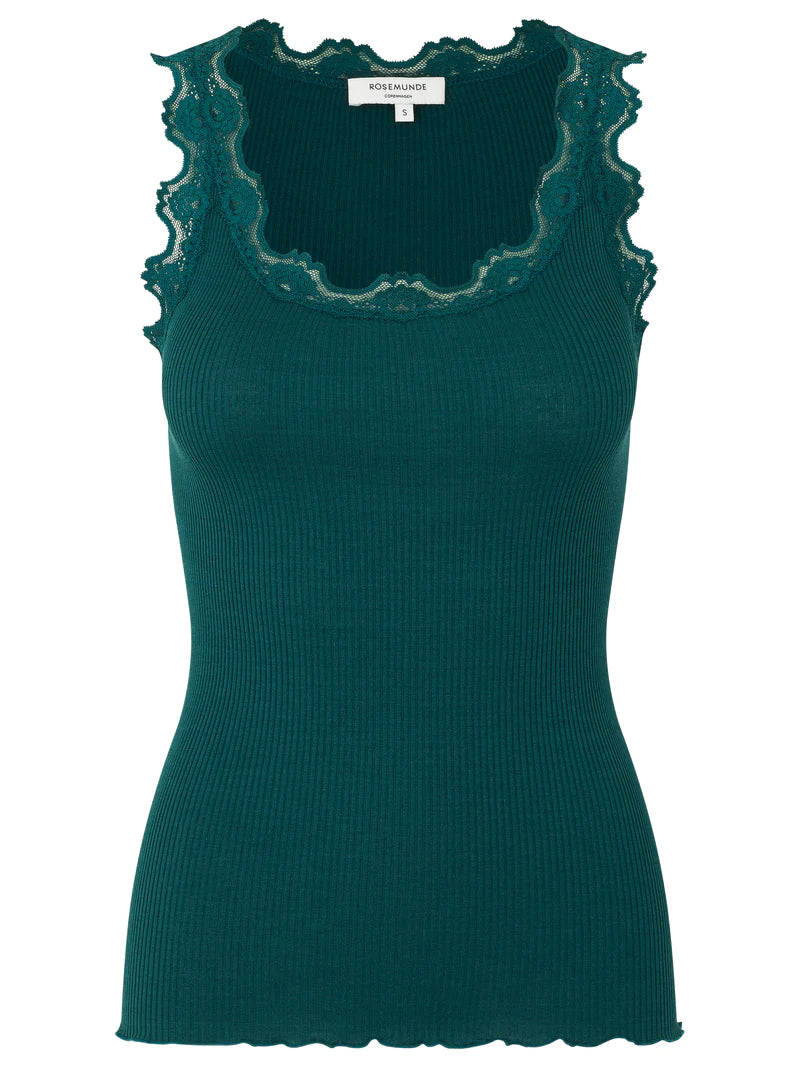 Rosemunde Iconic Silk Top - Dark Teal