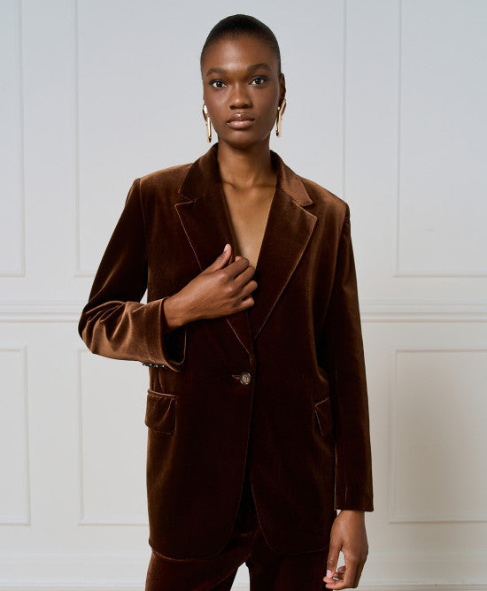 Velvet Blazer - Choco