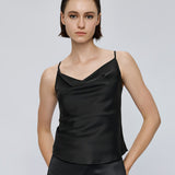 Draped Top with Straps - Black