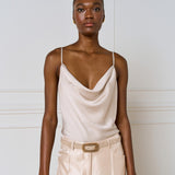 Draped Top with Straps - Vanilla