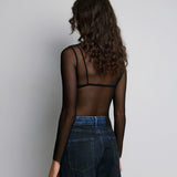 Bodysuit with Rhinestones - Black