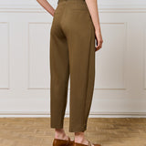 Trousers with Buttoned Hem - Olive