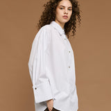 Striped Shirt with Wide Cuffs - Off White