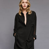 Oversized Shirt with Muslin - Black