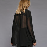 Oversized Shirt with Muslin - Black