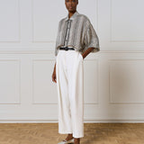 Cropped Printed Shirt - Black/White