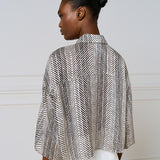 Cropped Printed Shirt - Black/White