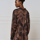 Printed Mesh Shirt - Coffee