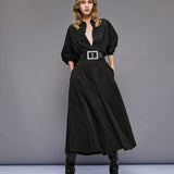 Shirt with Puff Sleeves - Black