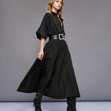 Shirt with Puff Sleeves - Black