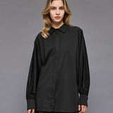 Shirt with Puff Sleeves - Black