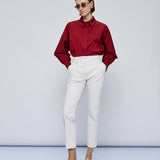 Shirt with Puff Sleeves - Cherry