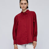 Shirt with Puff Sleeves - Cherry