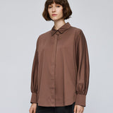Shirt with Puff Sleeves - Choco
