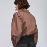 Shirt with Puff Sleeves - Choco