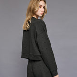 Sweatshirt with Rhinestones - Coal