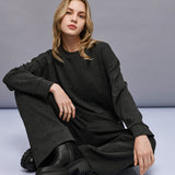 Sweatshirt with Rhinestones - Coal